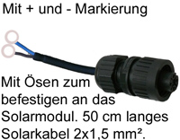 Gegenstecker f�r OASE Aquarius 700 und 1500 zum Anschluss an Solarmodule